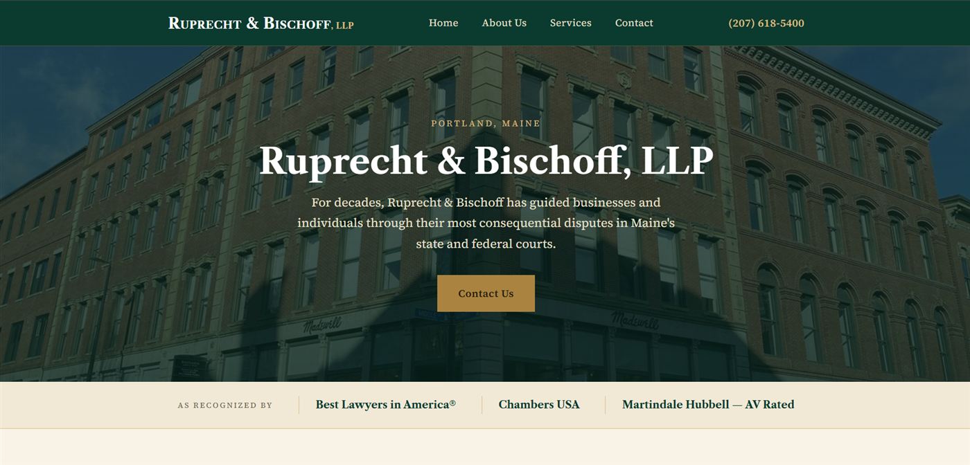 Screenshot of the rb-lawyers.com homepage